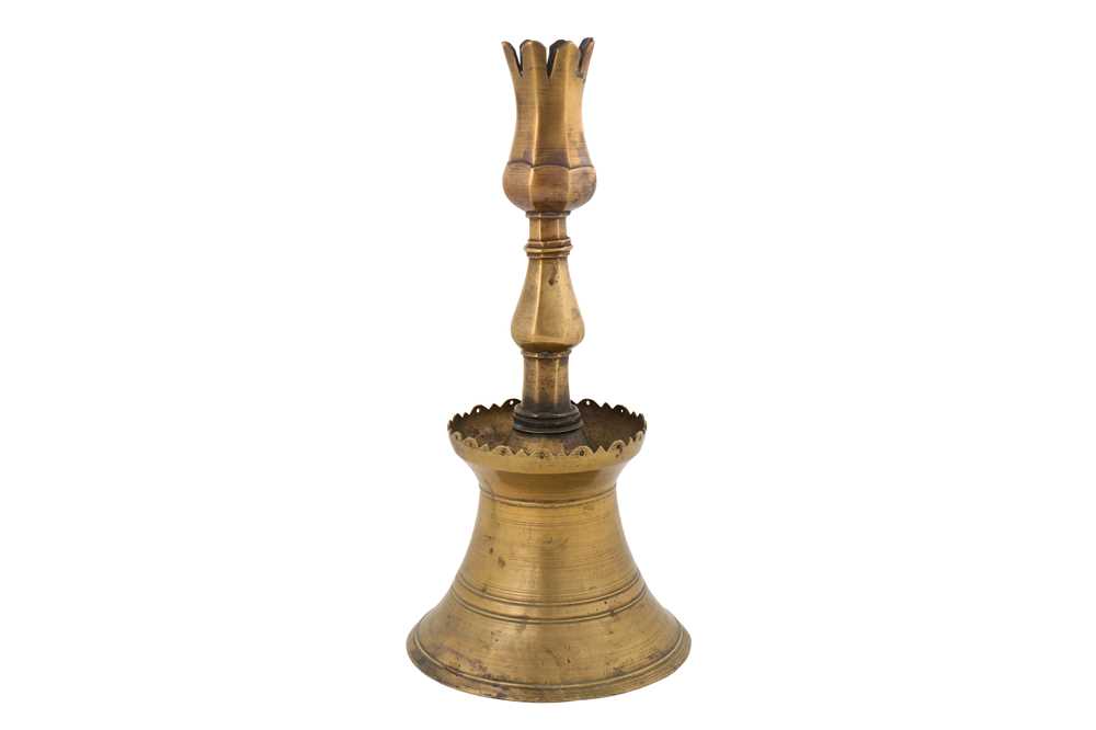 Lot 120 - A LARGE OTTOMAN TURKISH BRASS CANDLESTICK