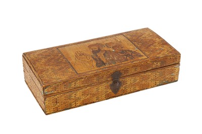 Lot 118 - A VERY FINE 19TH CENTURY STRAW WORKED WOODEN BOX