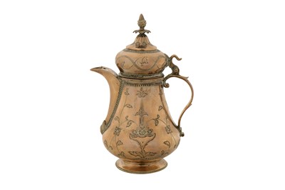 Lot 114 - AN EARLY 19TH CENTURY OTTOMAN BALKANS SILVER COFFEE POT