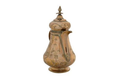Lot 114 - AN EARLY 19TH CENTURY OTTOMAN BALKANS SILVER COFFEE POT
