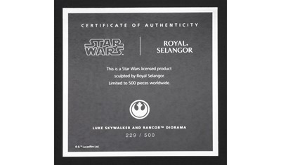 Lot 422 - A STAR WARS LIMITED EDITION ROYAL SELANGOR PEWTER LUKE SKYWALKER VS RANCOR DIORAMA