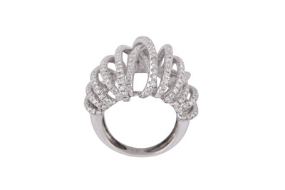 Lot 236 - A DIAMOND MULTI-BAND RING
