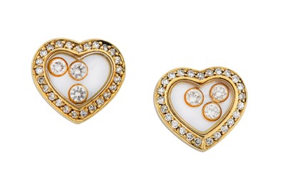 Lot 197 - CHOPARD | A 'HAPPY DIAMONDS' HEART STUD EARRINGS