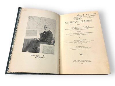 Lot 48 - Middle East: Hormuzd Rassam, Asshur and the Land of Nimrod, Presentation copy, 1897
