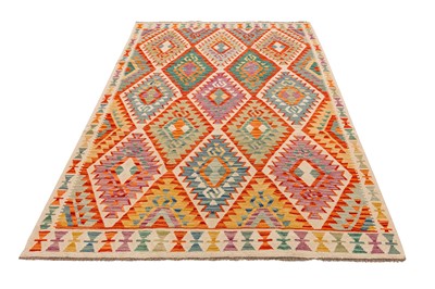Lot 81 - A FINE CAUCASIAN DESIGN KILIM