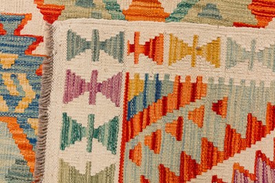 Lot 81 - A FINE CAUCASIAN DESIGN KILIM