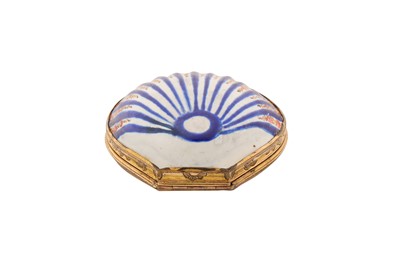 Lot 13 - A mid-18th century unmarked gilt metal mounted Staffordshire enamel snuff box, circa 1760