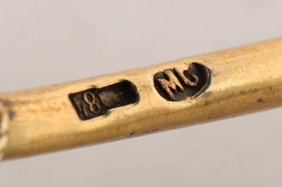 Lot 220 - A set of six Nicholas II early 20th century Russian cloisonné enamel and 84 zolotnik silver gilt teaspoons, Moscow post-1908 by Maria Semenova