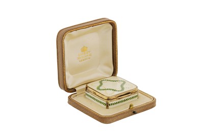 Lot 55 - An early 20th century Austrian 900 standard silver and guilloche enamel box, Vienna by Georg Adam Scheid (1838-1921, reg. 1882), import mark London 1909 by Gourdel and Co