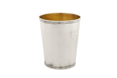Lot 416 - An early 19th century South African colonial silver beaker, Cape dated 1813 by Daniel Collinet (active circa 1810-25)
