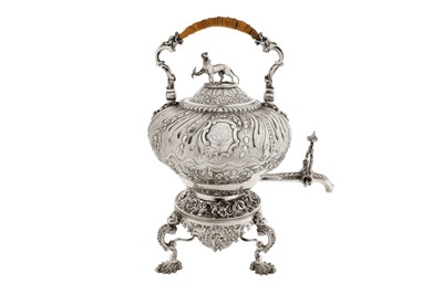 Lot 453 - A good George III sterling silver tea urn come kettle, London 1810 by Rebecca Emes and Edward Barnard