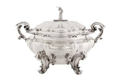 Lot 395 - Maritime and Hull interest - A Victorian sterling silver soup tureen, London 1837 by Benjamin Smith III