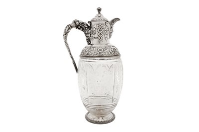 Lot 392 - A Victorian sterling silver mounted claret jug, London 1898 by Mappin and Webb