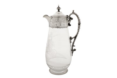 Lot 385 - A Victorian sterling silver mounted claret jug, Sheffield 1870 by Henry Wilkinson and Co