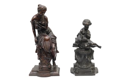 Lot 295 - TWO LATE 20TH CENTURY BRONZE SCULPTURES
