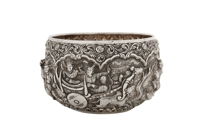 Lot 129 - A late 19th / early 20th century Burmese unmarked silver bowl, Mandalay circa 1900