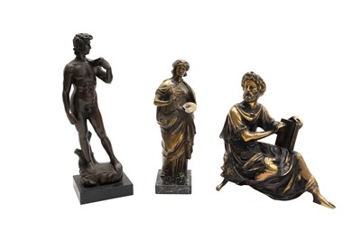 Lot 296 - A GROUP OF THREE BRONZE SCULPTURES