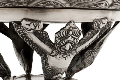 Lot 153 - A mid-20th century Cambodian silver covered dish on stand (Tok), circa 1940