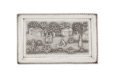 Lot 86 - An early 20th century Anglo - Indian unmarked silver dressing table tray, Calcutta circa 1910