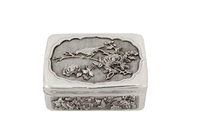 Lot 179 - An early 20th century Chinese export silver box, Canton circa 1930 by Tong Li