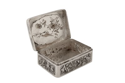 Lot 179 - An early 20th century Chinese export silver box, Canton circa 1930 by Tong Li