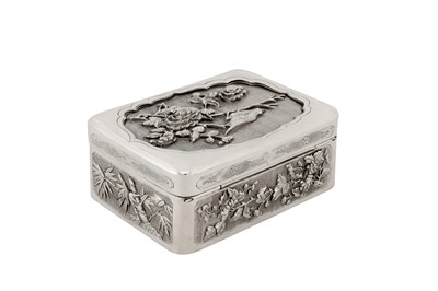Lot 179 - An early 20th century Chinese export silver box, Canton circa 1930 by Tong Li