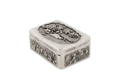 Lot 179 - An early 20th century Chinese export silver box, Canton circa 1930 by Tong Li