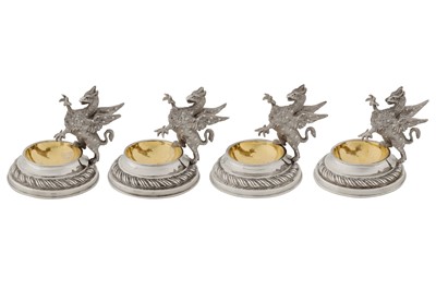Lot 376 - A set of four Victorian sterling silver trencher salts, London 1867 by Samuel Smily