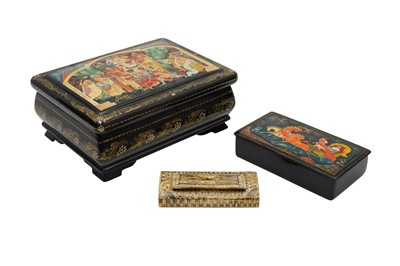 Lot 328 - TWO SOVIET ERA RUSSIAN LACQUERED BOXES