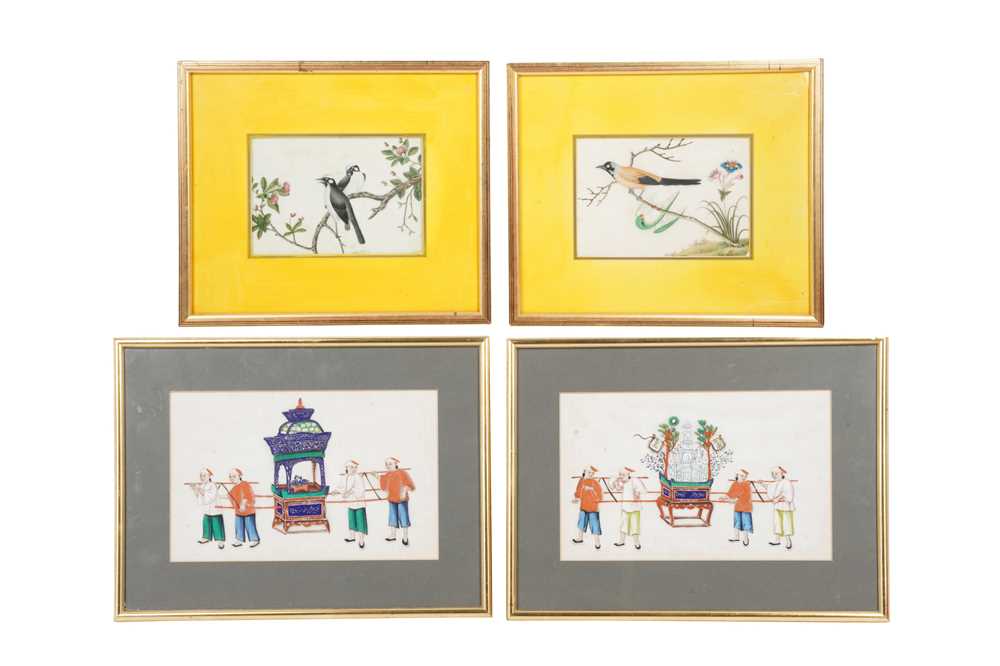 Lot 246 - FOUR CHINESE RICE PAPER PAINTINGS