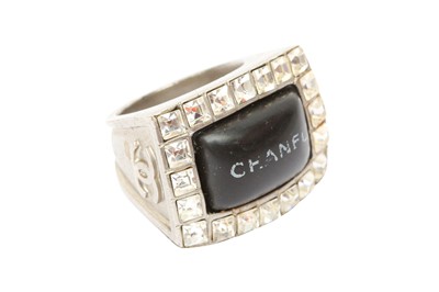 Lot 350 - Chanel Black CC Crystal Ring