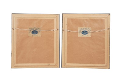 Lot 341 - A PAIR OF VICTORIAN  HARVEST-RELATED SCENE DOBBS EMBOSSED PAPER PANELS