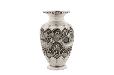 Lot 208 - A mid -20th century Persian (Iranian) silver small vase, Isfahan circa 1950 mark of Bireae