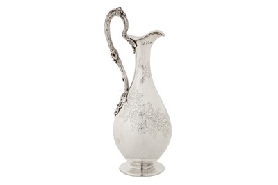 Lot 388 - A Victorian sterling silver wine ewer, London 1856 by William Smiley