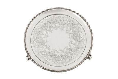 Lot 364 - A Victorian sterling silver salver, London 1867 by Edward Charles Brown