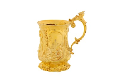 Lot 360 - A Victorian sterling silver gilt mug, London 1851 by George Riley and George Storer