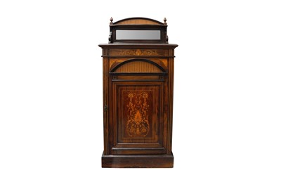 Lot 170 - A LATE VICTORIAN ROSEWOOD AND MARQUETRY INLAID MUSIC CABINET