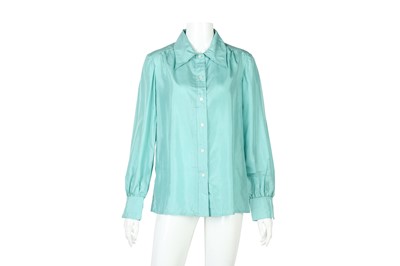 Lot 154 - Pierre Balmain Green Silk Blouse - Size 14