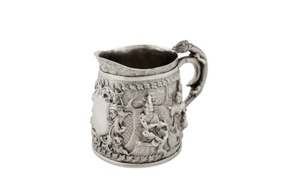 Lot 138 - A late 19th century Burmese unmarked silver milk jug, Thayetmyo circa 1880