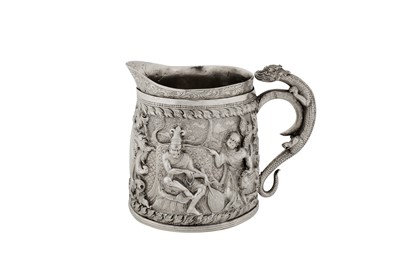 Lot 138 - A late 19th century Burmese unmarked silver milk jug, Thayetmyo circa 1880