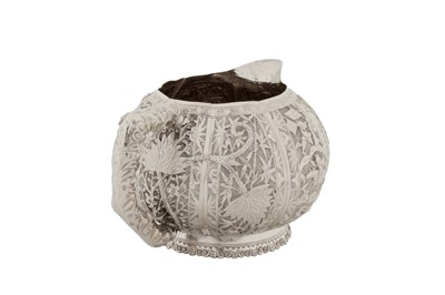 Lot 193 - A late 19th century Chinese export silver three-piece tea service, Jiujiang circa 1890 by Tu Mao Xing