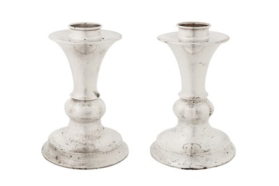 Lot 244 - A pair of early 20th century German 835 standard silver candlesticks, Bremen-Hemelingen 1929 by M. H. Wilkens and Söhne