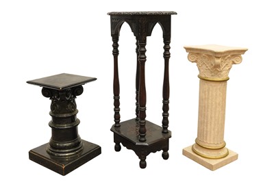 Lot 176 - A GROUP OF THREE PEDESTAL  AND TORCHERE STANDS