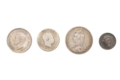 Lot 90 - A SMALL GROUP OF SILVER COINS