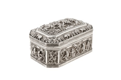 Lot 141 - An early 20th century Burmese unmarked silver table box or casket, Upper Burma circa 1920