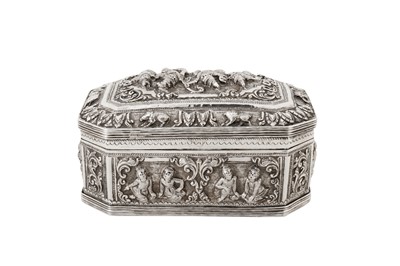 Lot 141 - An early 20th century Burmese unmarked silver table box or casket, Upper Burma circa 1920