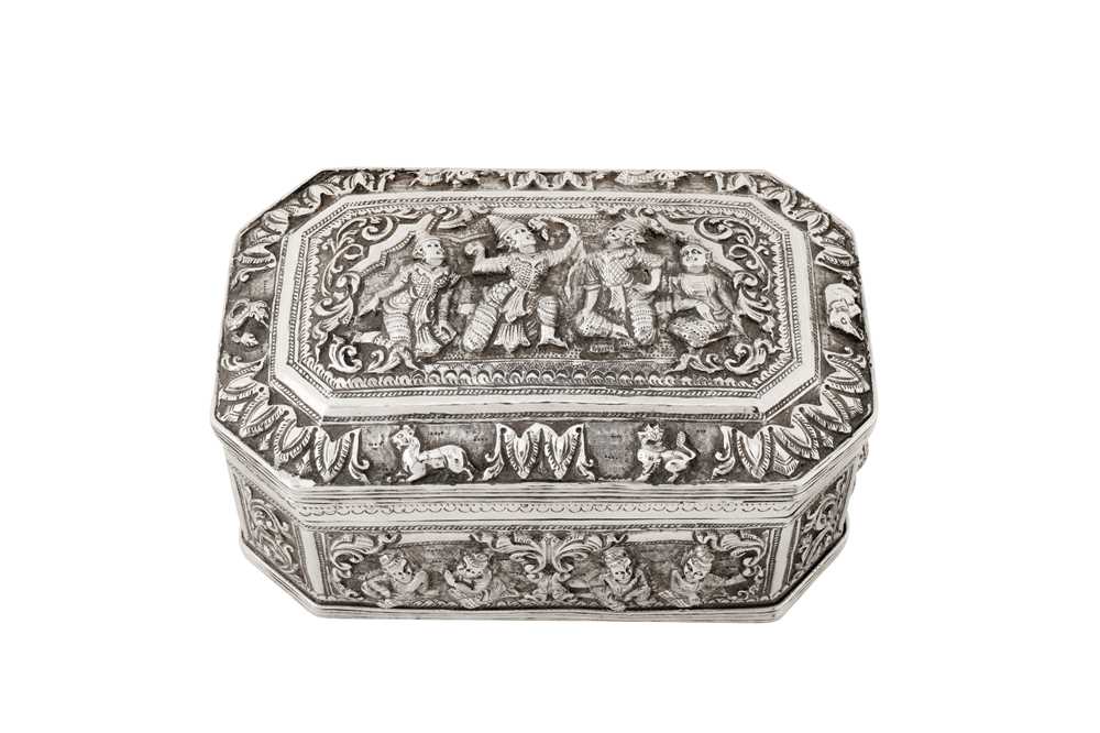 Lot 141 - An early 20th century Burmese unmarked silver table box or casket, Upper Burma circa 1920