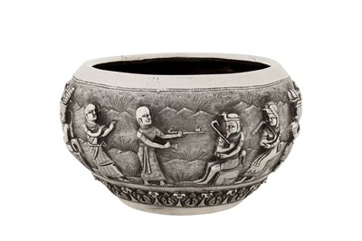 Lot 102 - An early 20th century Anglo – Indian unmarked silver bowl, Lucknow circa 1910-20