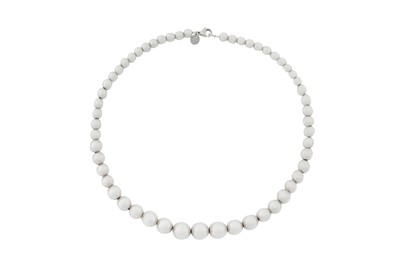 Lot 222 - TIFFANY & CO. | A STERLING SILVER 'HARDWEAR BALL' GRADUATED NECKLACE, CIRCA 2000