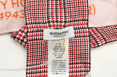Lot 29 - Burberry Pink Logo Silk Skinny Scarf
